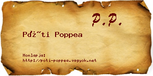 Póti Poppea névjegykártya